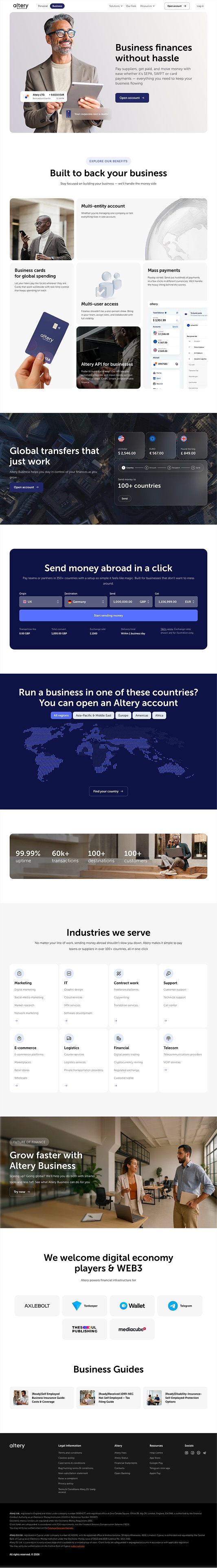 The business page, top to bottom