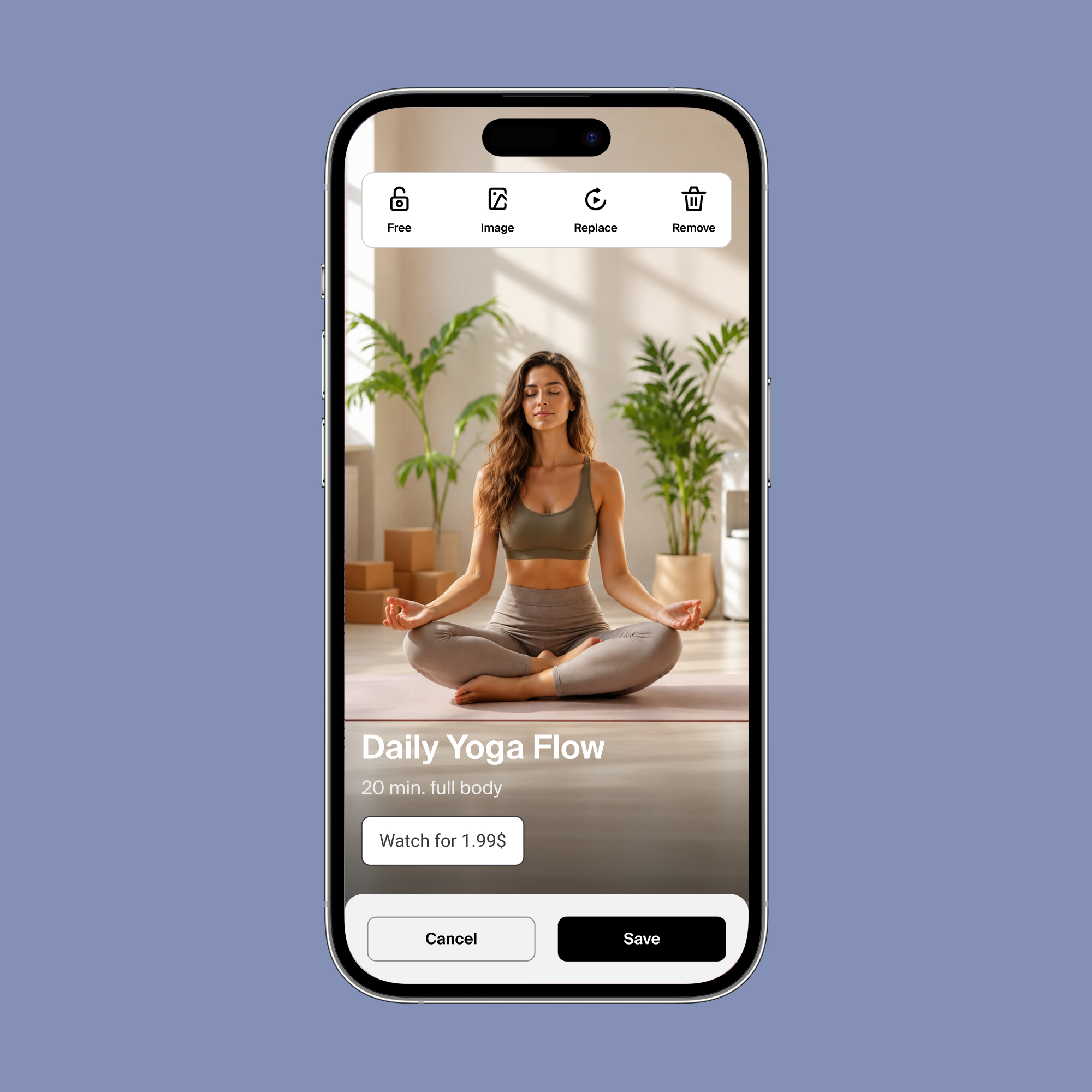 Stages creator app: putting a price on a video while editing the showcase card